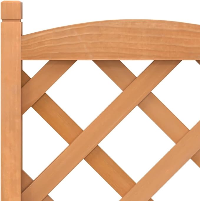 Planter with Trellis Brown Solid Wood Fir Raised Garden Bed Elevated Outdoor Planter Box for Climbing Plants Garden Patio Vegetable and Flower Beds