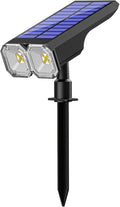 Waterproof Solar Spotlights For Outdoor Use Solar Powered With Abs Material Adjustable Head At Ninety Degrees Eight Rgb Light Options Great For Patio Pathway Garden Garage