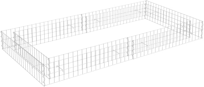 Galvanized Steel Gabion Raised Bed - 78.7x39.4x7.9 Metal Planter Box for Outdoor Flower Plant Vegetable Gardening - Large Metal Beds