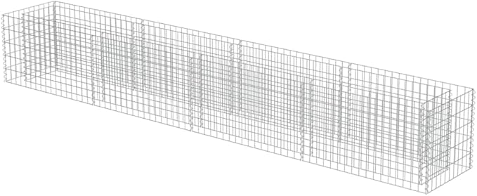 Gabion Raised Garden Bed Galvanized Steel 141.7 x 19.7 x 19.7 Metal Raised Planter for Outdoor Garden Flower Beds Elevated Garden Box with High Load Capacity for Patio or Backyard Use
