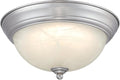 Westinghouse Lighting 6137100 Dubrow Traditional One-Light 11 Inch 14 Watt LED Indoor Flush Mount Fixture with Color Temperature Selection Brushed Nickel Finish White Alabaster Glass Shade