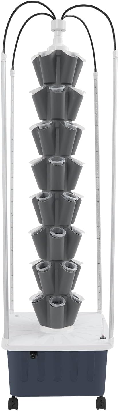 Hydroponics Growing System Indoor Garden 40Pods Herb Garden Kit Indoor with LED Grow Light Fresh Herbs Vegetables Hydroponic Planter for Home Kitchen Office (Gray)