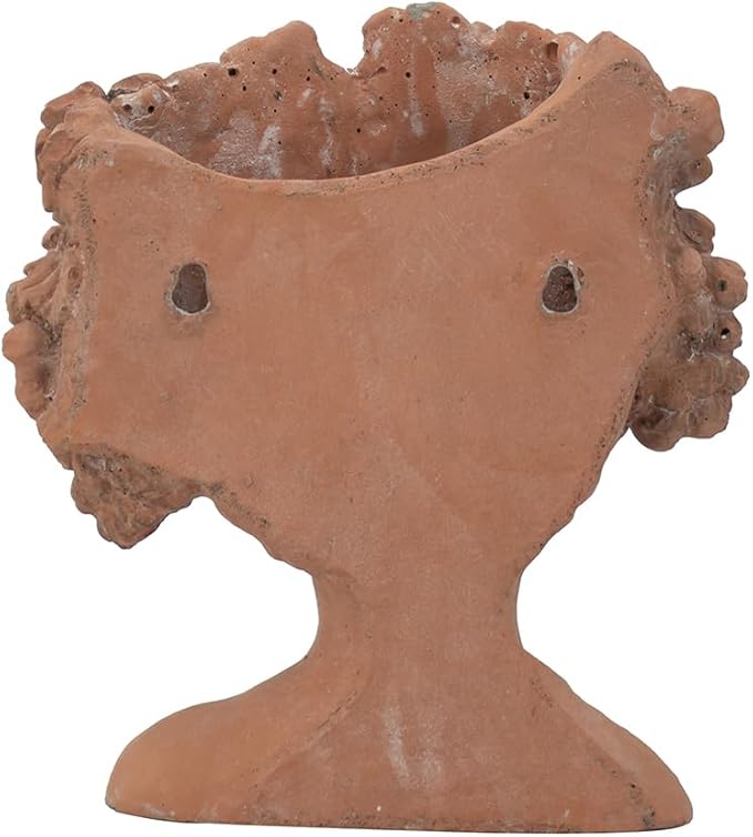 8x4x9 Visage Head Bust Planter Brown Home Wall Planter