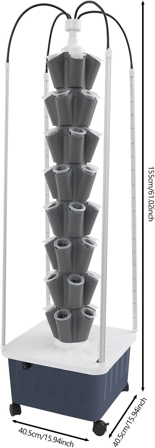 Hydroponics Growing System Indoor Garden 40Pods Herb Garden Kit Indoor with LED Grow Light Fresh Herbs Vegetables Hydroponic Planter for Home Kitchen Office (Gray)