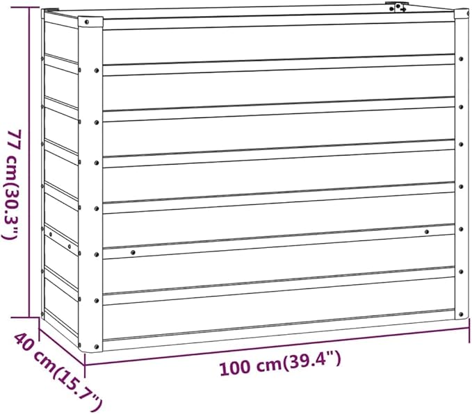 Garden Raised Bed Rusty Corten Steel Outdoor Planter Box 39.4 x 15.7 x 30.3 in Durable Metal for Vegetables Herbs Flowers