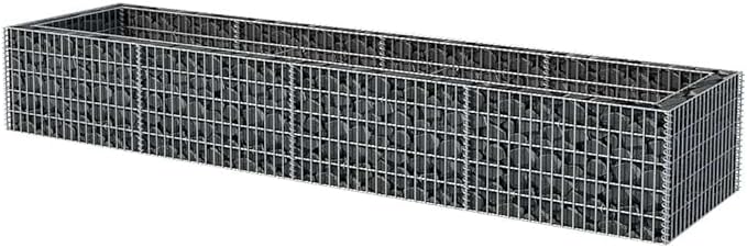 Outdoor Steel Gabion Raised Bed Garden Gabion Basket Planter Wire Fencing Galvanized Steel Patio Flower Plant Basket Mesh Fence 141.7x35.4x19.7-968