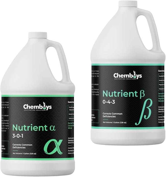 Chemboys Alpha/Beta Plant Food Fertilizer Base Nutrients Hydroponics System Bundle (2 Part Nutrient Program) – Garden Nutrition Liquid Plant Food for Big Bloom &amp Yield Boost – Half Gallon (64 fl o