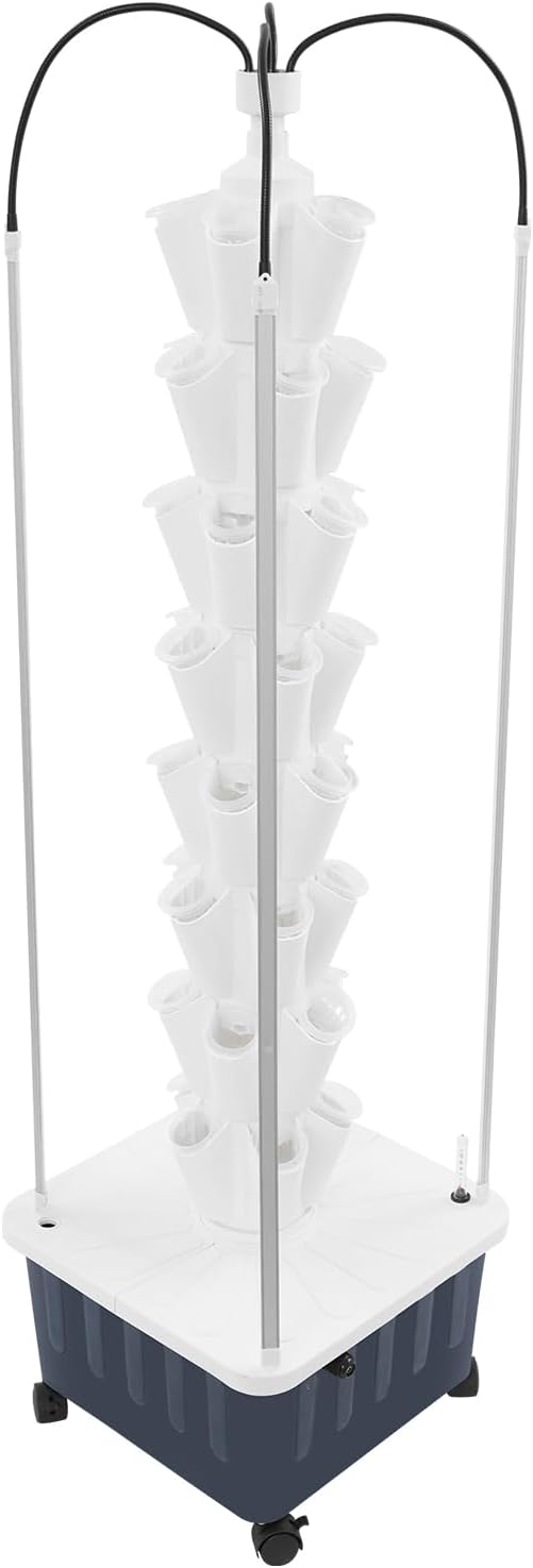 Hydroponics Growing System Indoor Garden 40Pods Herb Garden Kit Indoor with LED Grow Light Fresh Herbs Vegetables Hydroponic Planter for Home Kitchen Office (White)