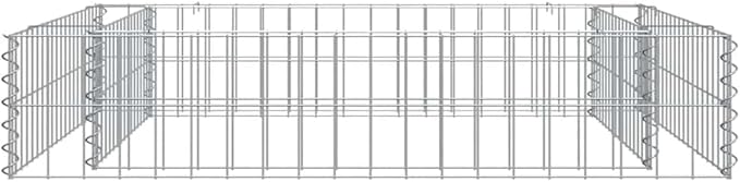 YAFF Square Gabion Planter Box - Galvanized Steel Raised Garden Bed 39.4 x 39.4 x 7.9 - Silver