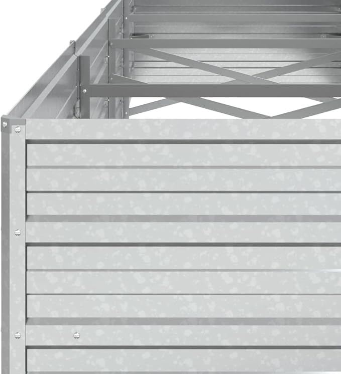 Garden Raised Bed 126x31.5x17.7 Galvanized Steel Silver11.12 KG316892