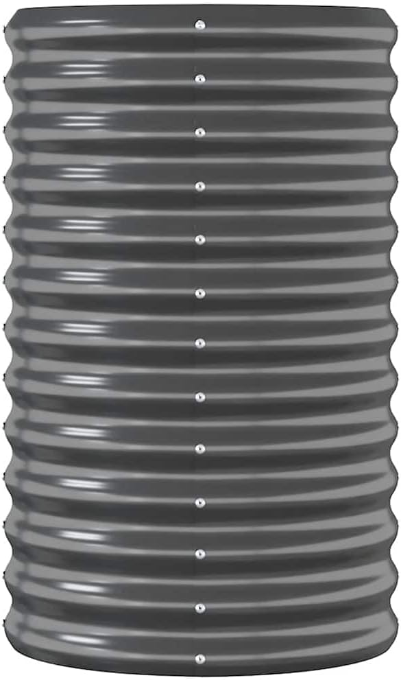 59.8 Square Raised Garden Bed Anthracite Powder-Coated Steel Planter Box 26.8 Tall Elevated Outdoor for Patio Balcony Vegetable Flower Herb