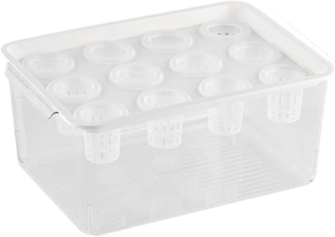 Hydroponics Grower Box Indoor Tabletop Mini Aquarium 12 Holes High Performance Desktop Micro Landscape Tank for Vegetables White