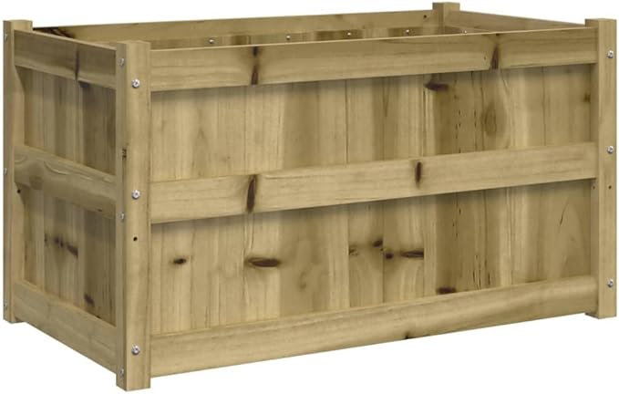2pcs Wooden Garden Planter Box Outdoor Flower Box Wood Flower Boxes for Outdoor Plants Raised Garden Bed Planter Box Impregnated Wood Pine-283