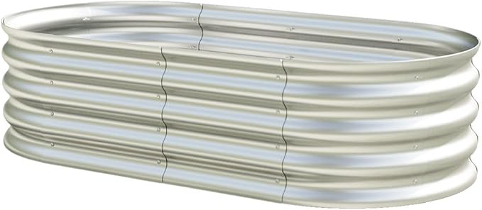 Galvanized Raised Garden Bed Outdoor Metal Planter Box for Vegetables Flowers &amp Fruits Rust-Resistant Open-Bottom Easy Assembly1 Pack4x2x1ft