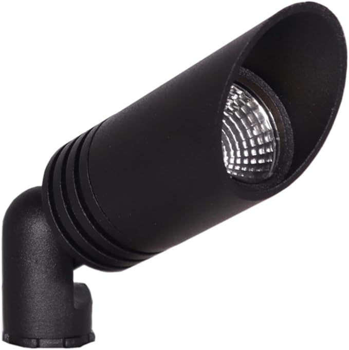 Best Pro Lighting Low Voltage Landscape Mini Spot Light 12V Integrated 3W LED 2700K Warm White Outdoor Spotlight Directional Up Lighting with Stake for Bushes Trees Shrubs Die-cast Aluminum