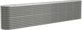 vidaXL Powder-Coated Steel Garden Raised Bed - Sturdy Weather-Resistant Planter for Outdoor Use - Gray Oval Shape 130.7x15.7x26.8