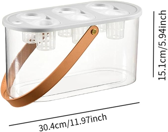 MYCENSE Hydroponics Grower Box Hydroponics Tool with 6 Holes Hydroponic System Growing Box Indoor Tabletop Mini Aquarium for Indoor White