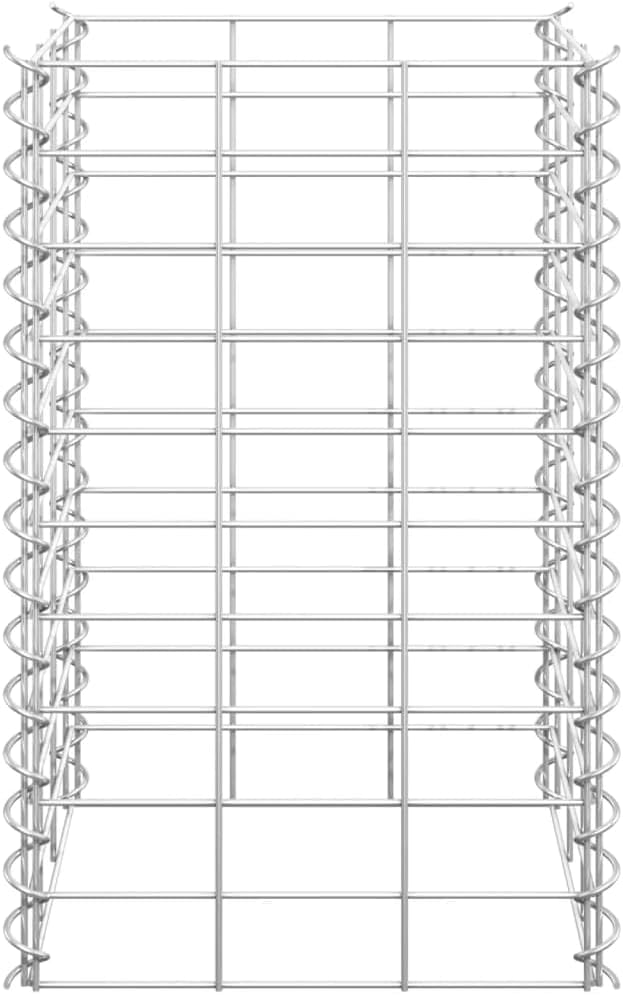 Gabion Raised Bed Silver Iron 11.8 x 11.8 x 19.7 in Gardening Pots &amp Planters 151248