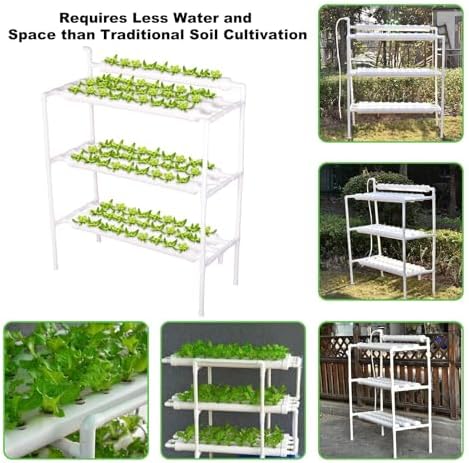 Hydroponics Growing System 1 Levels 36 Sites/Hydroponic Planting Vegetables Garden Tools with Water Pump Timer Nest Basket Growth Sponge for Vegetables Flowers Fruits