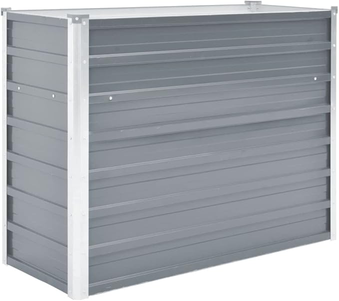Garden Raised BedPlant Elevated Garden Box Outdoor Planting BoxesHerb Garden Planter OutdoorVertical Garden Planterfor FlowerHerbBackyardPatioGalvanized Steel 39.4x15.7x31.3 Gray