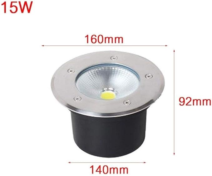 15W COB LED Buried Spotlight Embedded Underground Lamp Bright Lawn Landscape Garden Step Stairs Lawn Pathway Driveway IP65 Water-Resistant Fittings