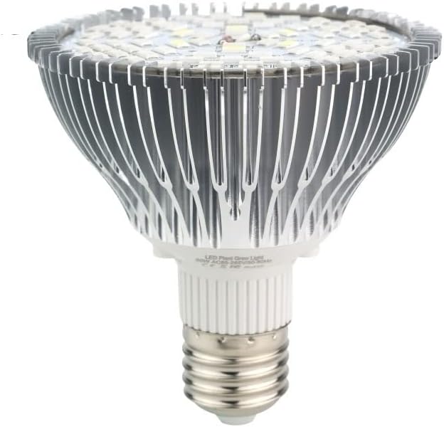 Fengyan Home Bulbs LED Grow Light AC85-265V 18W 28W 30W 50W 80W E27 Hydroponic Lighting for Flower Hydroponics System Indoor Garden Greenhouse Plants Household Lamp (Color : 50W)
