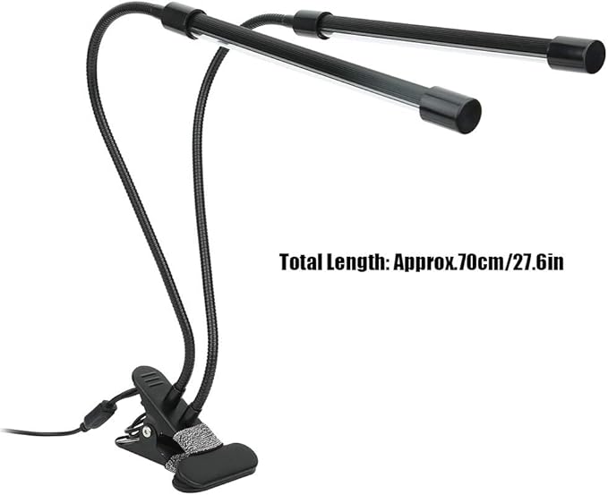 Jonlaki USB LED Grow Light with Flexible Arm and Clamp/Holder for Indoor Plants Hydroponics Timing Switch Function