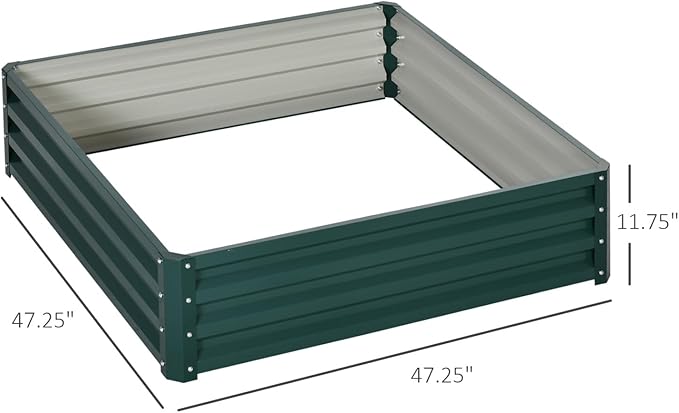 Galvanized Raised Garden Bed 4' x 4' x 1' Metal Planter Box