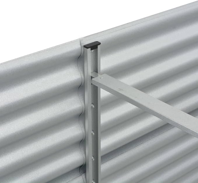 Garden Raised Bed 125.9x31.4x31.8 Galvanized Steel Silver