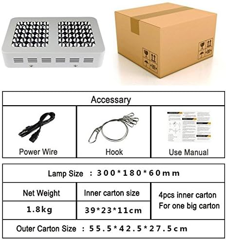 1pc CE Rohs Waterproof Ip44 Plant Hydroponic SMD 300W LED Grow Light Full Spectrum Full Spectrum DIY Panel Led Plant Grow Light for Plant Growth Lamp Kit (1pc 300w)