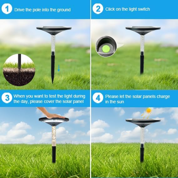 S NMT LED Garden Solar Pathway LightsOutdoor Motion Sensor Landscape Lights for Garden Lighting IP65 Waterproof Solar Spotlight for Yard