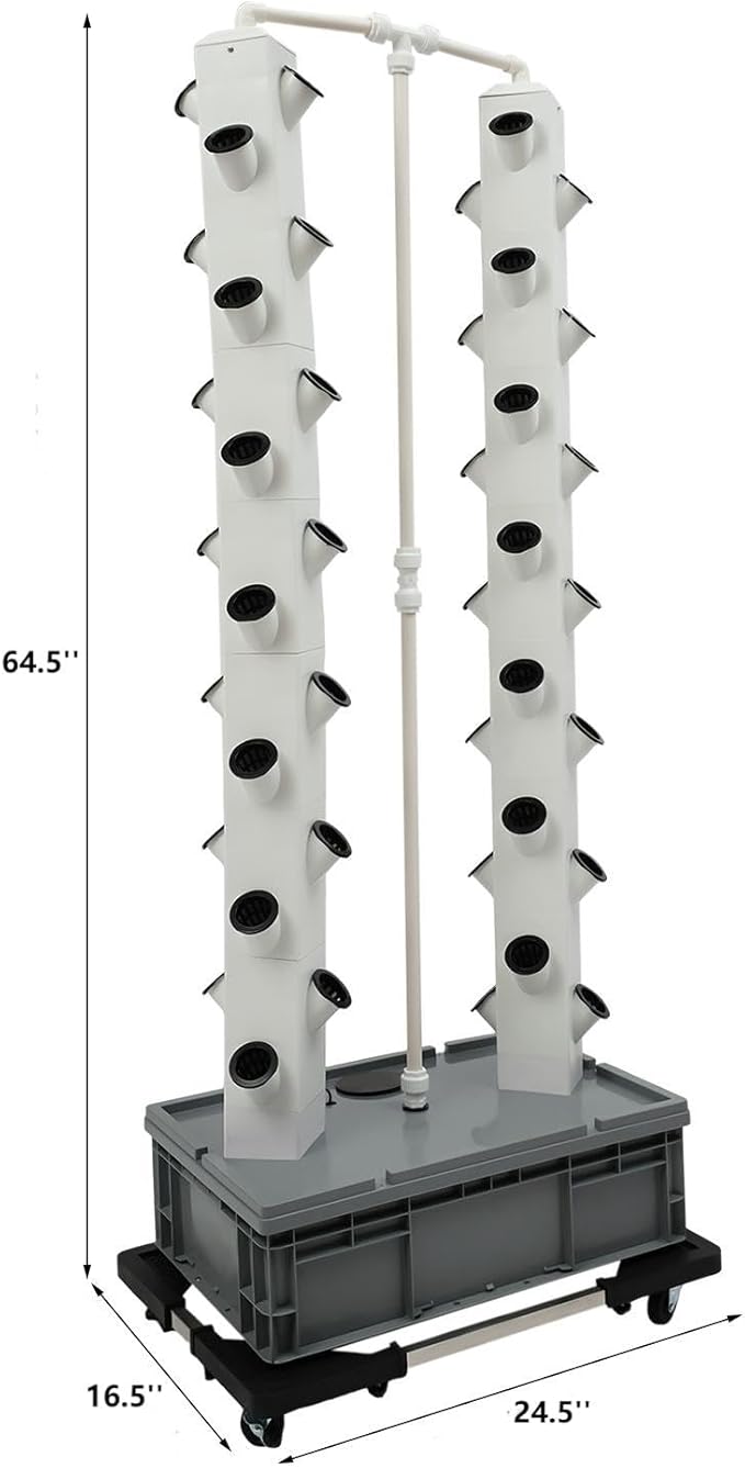 Hydroponic Growing Tower System Kit 56-Plant Vertical Hydroponics Garden Tower for Outdoor Indoor Herbs Fruits Vegetables Smart Garden Planter Kit