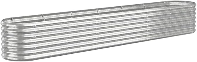 Large Oval Garden Raised Bed Planter Heavy-Duty Powder-Coated Steel Modern Outdoor Planter Box for Herbs Vegetables Flowers Rust-Resistant Durable Elevated Garden Bed
