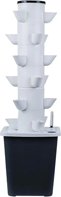Hydroponic Culture System of Interior Hydroponic Tower 6 -Layer Vertical Culture System and 18 Plant Sites with Pump and Mobile Water Tank Adapter Planting Bed