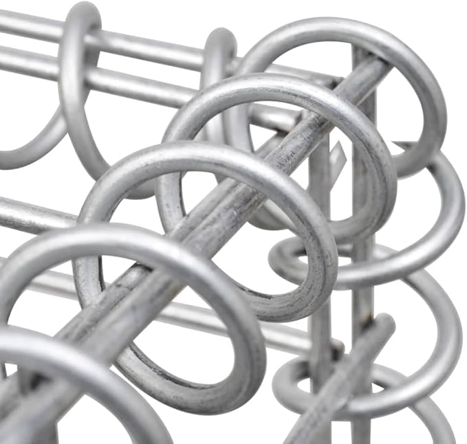Galvanized Steel Trapezium Gabion Raised BedOutdoor Garden Galvanized Steel Wire Mesh Grid Stone Wall Flower Raised Bed for Vegetables Flowers Plants 59.1x7.9x39.4