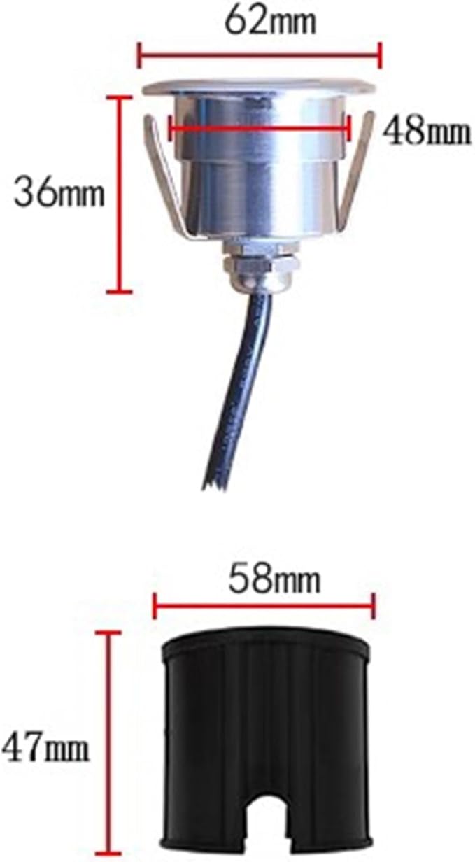Buried Lights 1W Mini Underwater LED Recessed Spotlight Ultra-Thin Step Light IP68 Waterproof Stainless Steel Inground Light For Pool Fountain Garden Outdoor Landscape Lighting(Warm White Light62