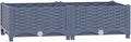 vidaXL Raised Garden Bed in Grey - Large Rectangular Polypropylene Planter for Outdoor Use - Suitable for Patio Balcony Garden - Perfect for Growing Plants Flowers Herbs and Vegetables