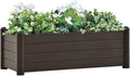 Cultivation RoomPatio Garden Home DecorVegetable planters for Porch PatioDurable and Long-LastingGarden Raised Bed PP Mocha 39.4x16.9x13.8