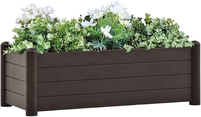 SKM Garden Raised Bed PP Mocha 100x43x35 cm (Weight-17KG)