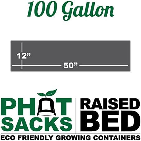 HTG Supply Phat Sacks 50-Inch Indoor/Outdoor Black Fabric Raised Garden Bed - 13.6 Square Foot