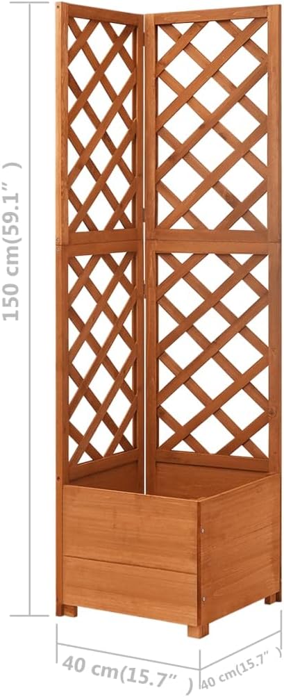 Garden Trellis Pot Raised Bed Garden Beds Outdoor Corner Trellis Planter 15.7x15.7x59 Solid Fir Wood Easy to Assemble for Backyard Patio Deck Lawn