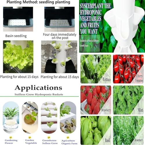 45-Hole hydroponic Planting Tower Hydroponic Tower Planting Points Indoor Vertical ing Greenhouse Farm hydroponic Planting kit (A)