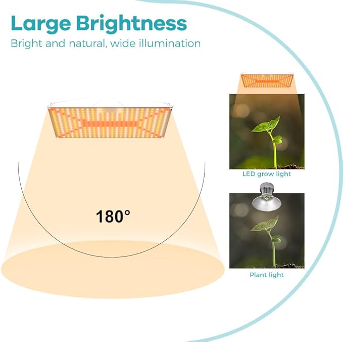 2PCS 2000W LED Plant Lights 360leds Full Spectrum Grow Lamps Equipped With 2835 Smd Chips Plants Lamp Offer A Full Spectrum Similar To Sunlight Covering UV IR Perfect For Indoor Seeds Veg&ampBloom St