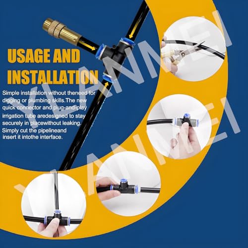 360° Curved Automatic Garden Irrigation System - Drip Watering Kits with Universal Spray 40m/131ft Length &amp Timer - Efficient Plant Watering Solution for Gardens