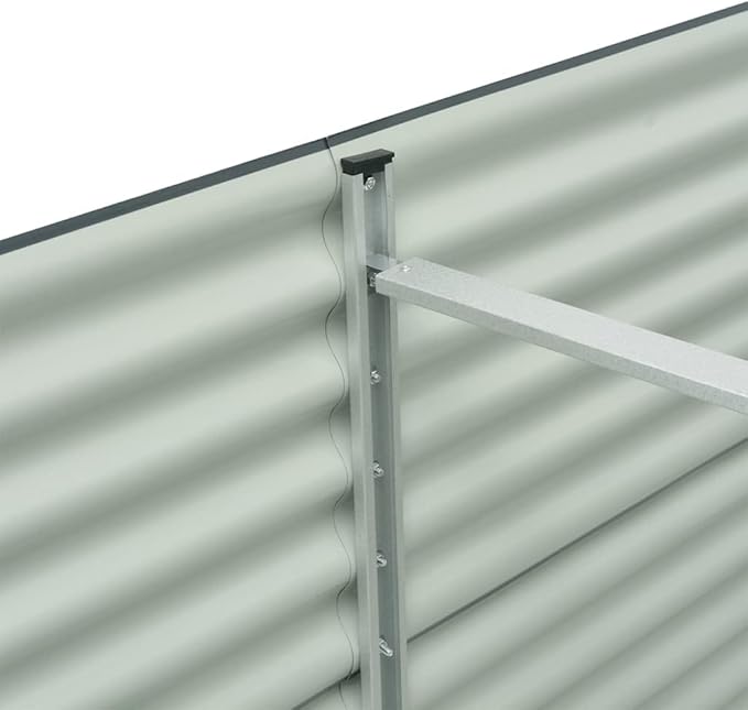 Large Galvanized Steel Raised Garden Bed 126 x 126 x 31.9 in Modern Grey Planter Box for Vegetables Herbs Flowers Outdoor Patio Yard