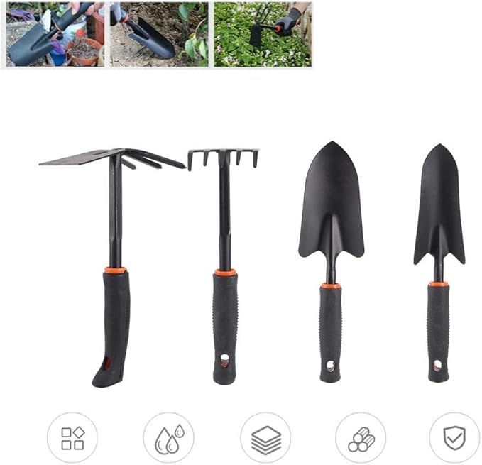 Garden Shovel4Pcs/Set Thickened Garden Shovel Rake Tool Set Home Gardening Accessories for Flower Planting