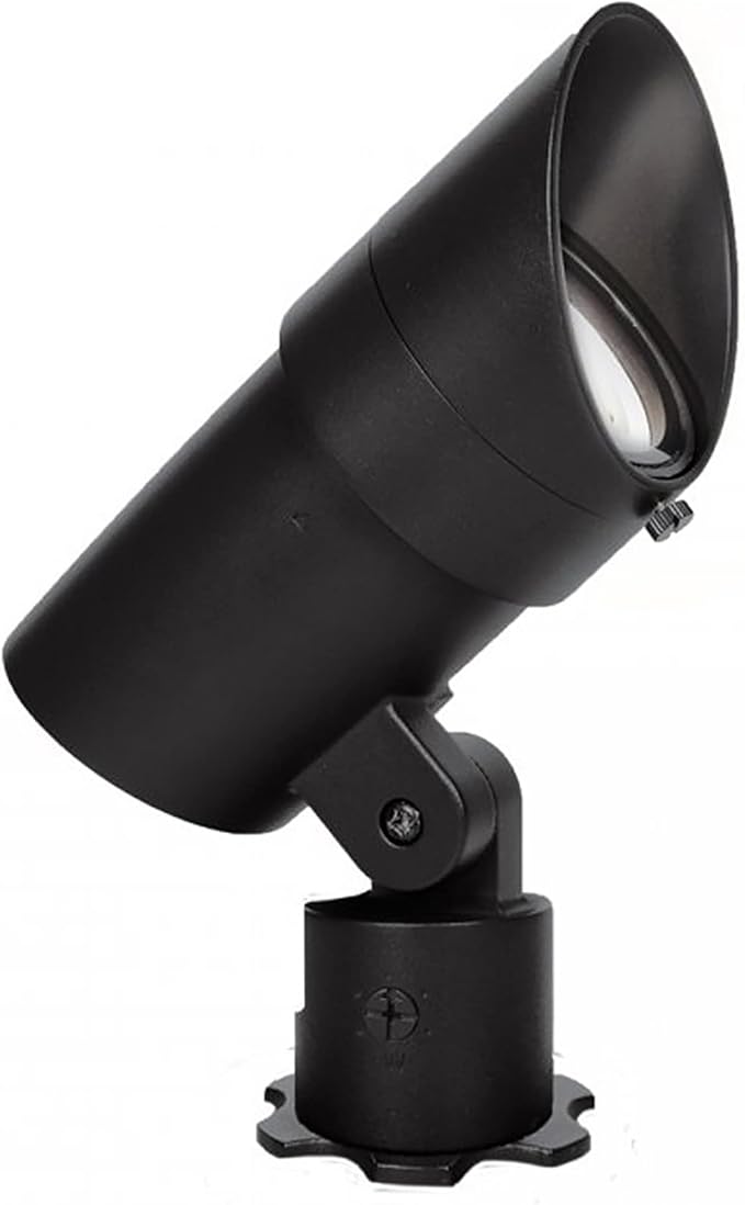 WAC Landscape Lighting LED 12V Large Size Accent Light with Adjustable Beam Angle and Integral Brightness Control 740-2300 Lumens 4000K Cool White Built-in LED in Black