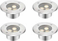 4PCS IP68 Waterproof LED Underwater Lights - Ultra-Thin Round Recessed Spot Lights for Outdoor Fountain and Pond Submersible Decorative Lighting (Blue AC 24V-12W &amp White AC 12V)