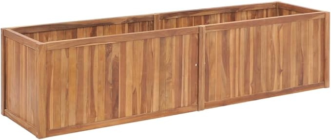 Garden Raised Bed 78.7x19.7x19.7 Solid Teak Wood Plants Pots Pots for Plants Outdoor Planters for Porch Planter Pots for Plants Outdoor Porch Gardening