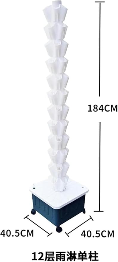 8 Layer Garden Hydroponic Growing System Vertical Tower Vertical Planting Tower for Hydroponics in Rain for Fruits Vegetables WhiteHydroponic Growing Kits  Systems/1pc